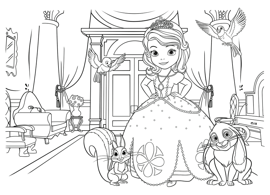 Desenhos para Colorir da Princesa Sofia – Disney para Imprimir