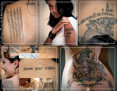 Angelina Jolie Tattoo Trends If you look closely at the inside of Jolie's 