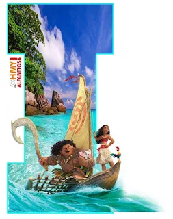 Abecedario de Moana y Maui Navegando. Moana and Maui Sailing Alphabet.