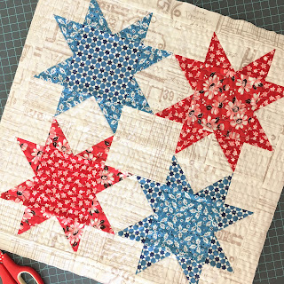 quilted patriotic star pillow top