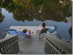 Morning coffee on the dock!