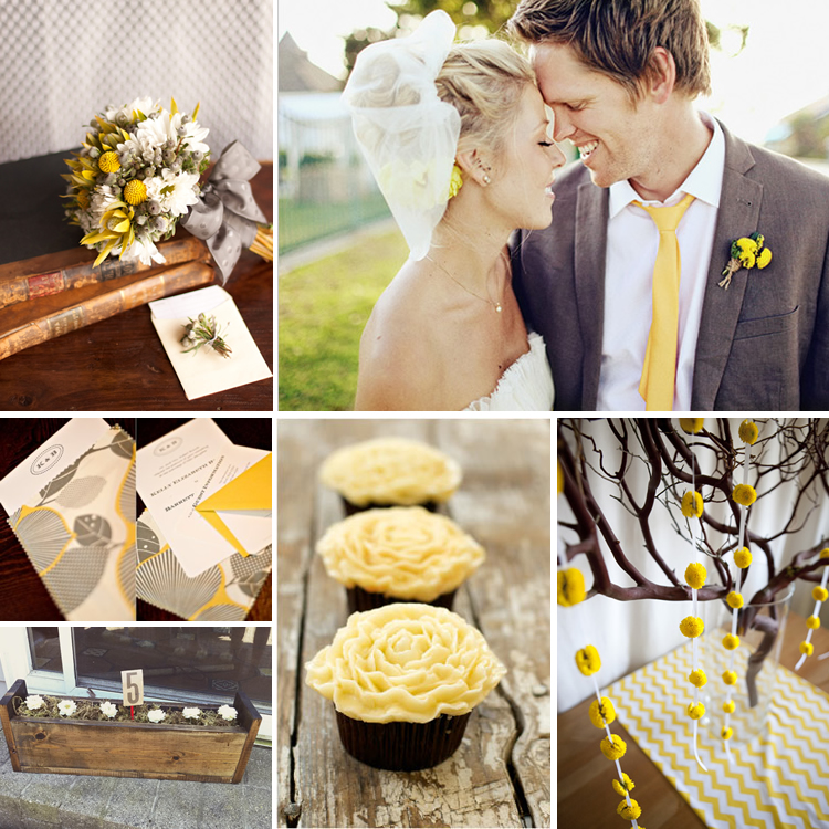 Yellow Blue Inspiration yellow and gray themed weddings