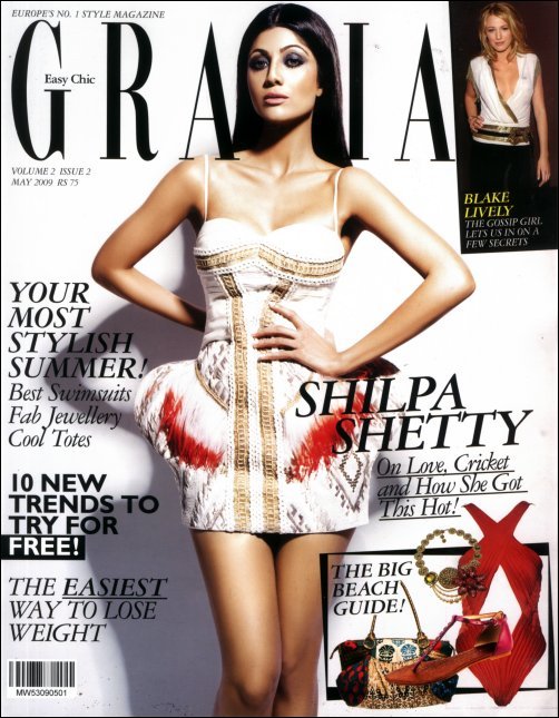 Shilpa Shetty on the cover of May 2009 issue of Grazia Magazine...