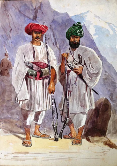 Pashtun Mountaineers, 1879. Painting by Richard Caton Woodville II.