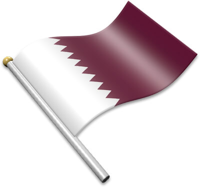 The Qatari flag on a flagpole clipart image