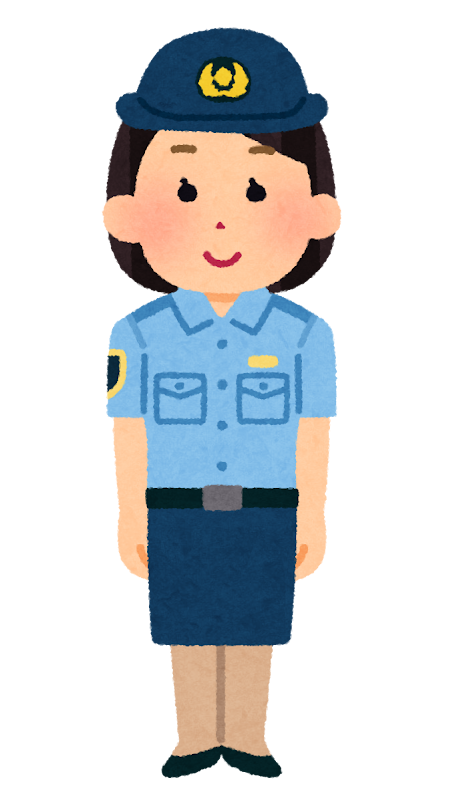 いろいろな年齢の警察官のイラスト シャツ 女性 かわいいフリー素材集 いらすとや