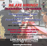 We Are Hiring at Tweeling Barbershop Sidoarjo Terbaru November 2019