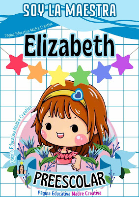 Cartel de Maestra Elizabeth de nivel Preescolar