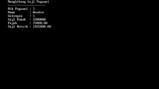 Program "Menghitung Gaji Pegawai" Menggunakan bahasa c