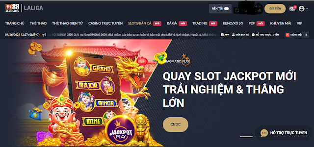 Bùng nổ slot Jackpots Play của M88 năm 2024.