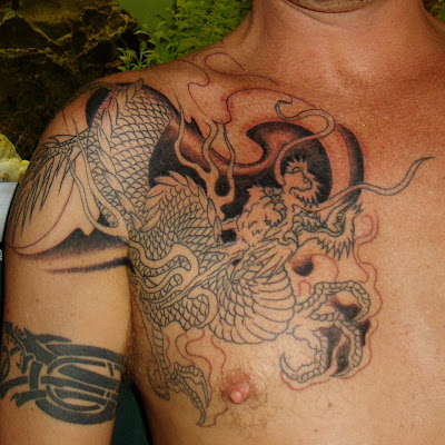 The koi dragon tattoo meaning from the above mentioned mythical belief is