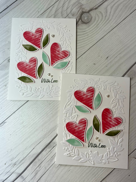 Valentine's Day cards using Stampin' Up! Country Floral Lane Suite of products