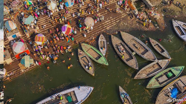 Varanasi, India Aerial view