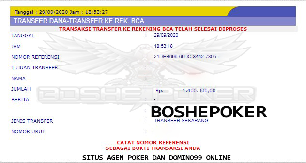 Bukti Kemenangan Member Boshepoker