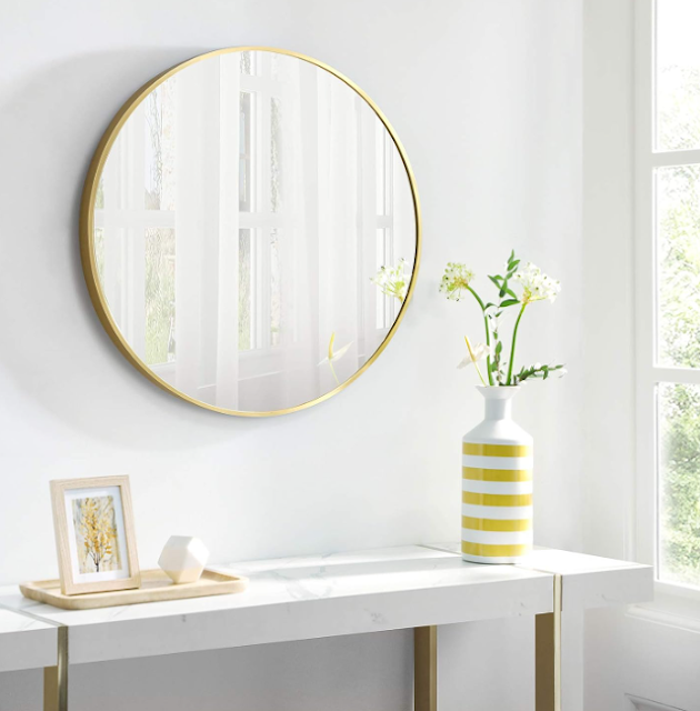 24" brushed-gold, round mirrors