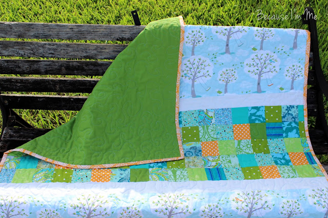 Because I'm Me delightful boys quilt with green backside