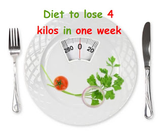 Diet to lose 4 kilos in one week