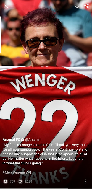 Ars?ne Wenger says farewell to Arsenal fans. See his tweets!