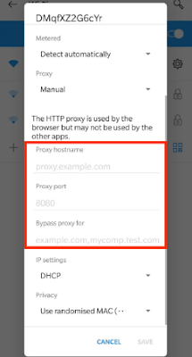 cara setting proxy di android