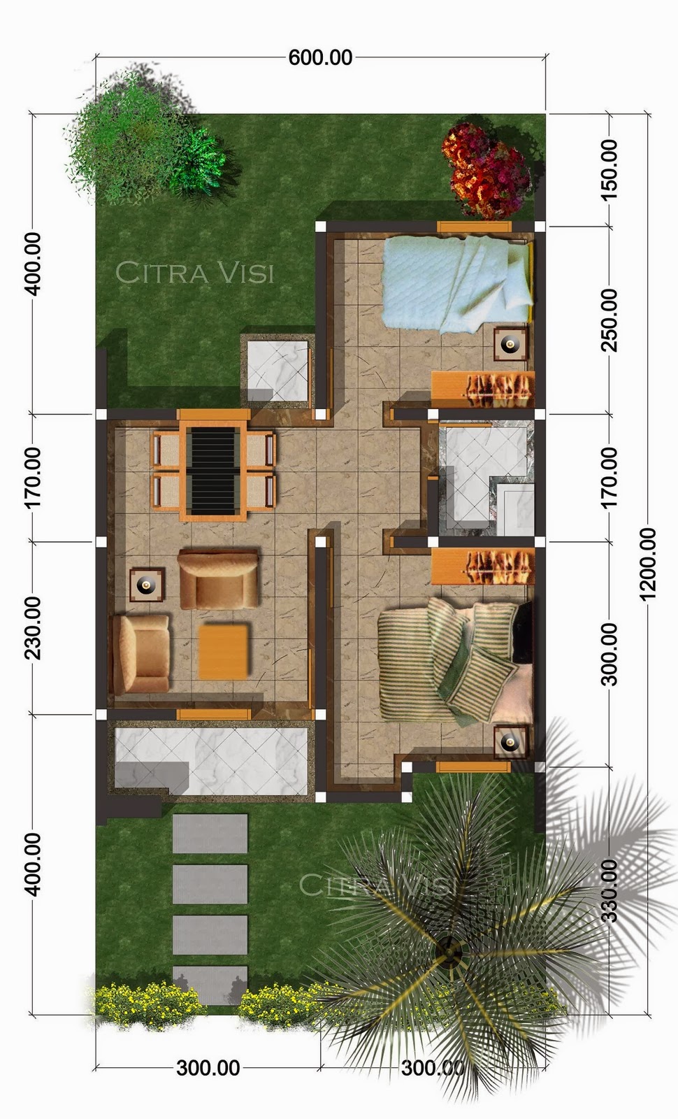 Denah Rumah Minimalis Type 36 Desain RumahKu