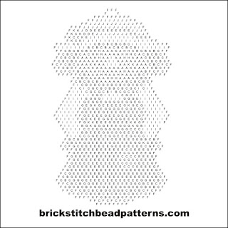 Free intermediate brick stitch earring pattern letter chart.