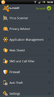 Free Download antivirus apk untuk android - Avast Mobile Security terbaru 2012