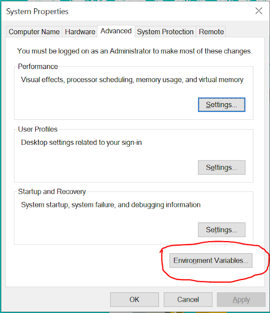 Buka Environment Variables Windows