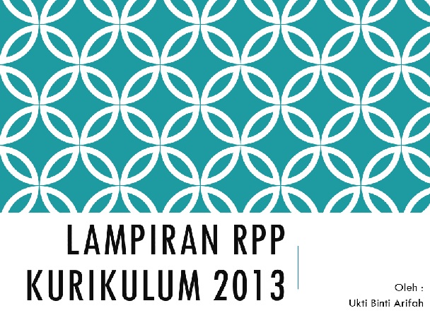 Lampiran RPP Kurikulum 2013