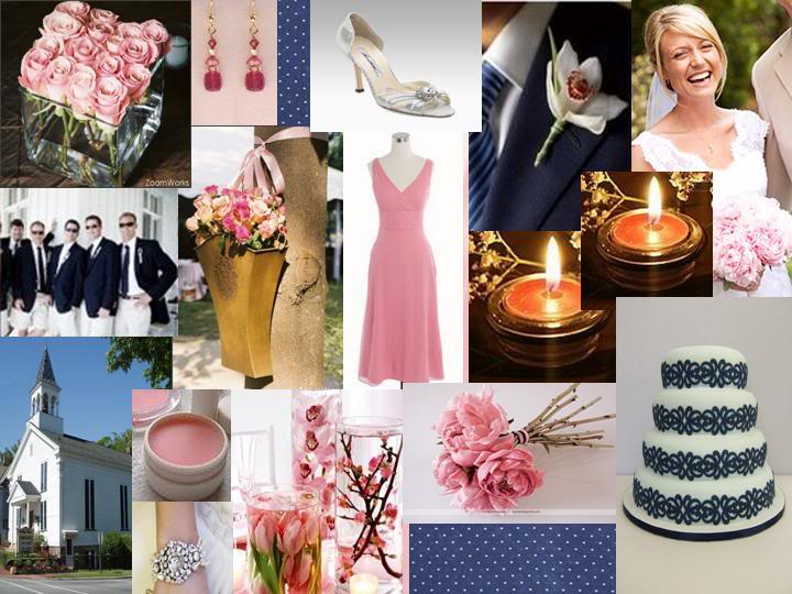 Pink Navy and Silver Inspiration Board