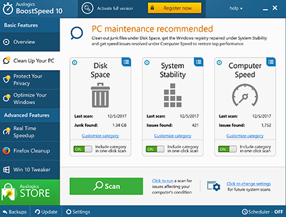 Auslogics BoostSpeed 10 Free indir DownLoad