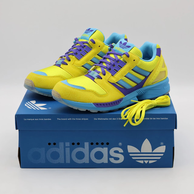 atmos × adidas Originals ZX8000 URA JQ2580 Yellow Blue
