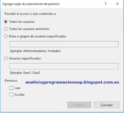 Reglas de autorización FTP