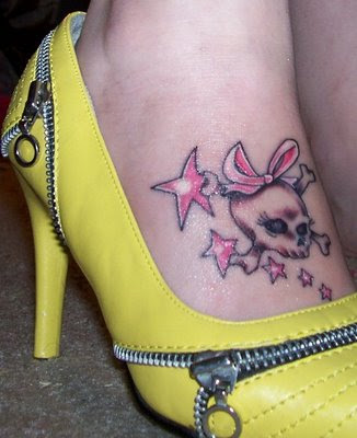 Girl tattoes on Feet