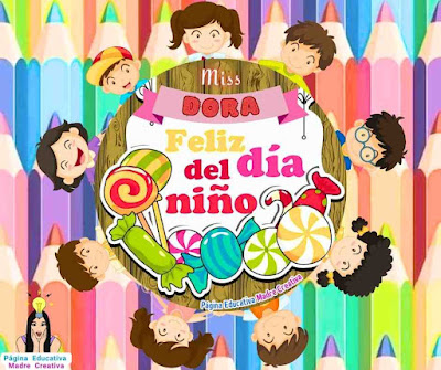 Nombre Miss Dora - Feliz Día del Niño para imprimir PIN