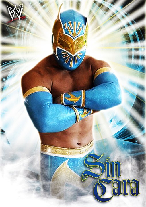 sin cara mask. wwe superstar sin cara without