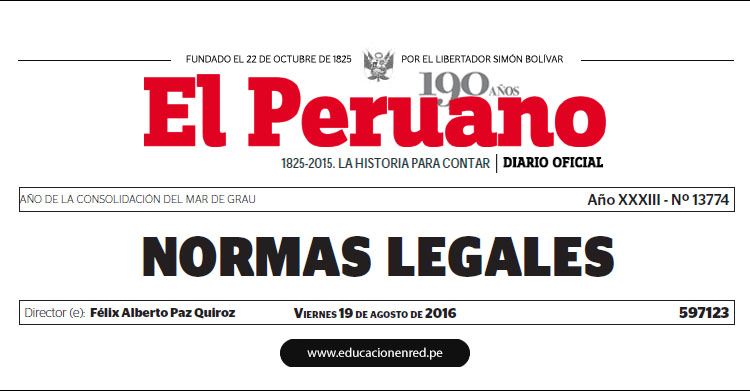 R. M. Nº 387-2016-MINEDU - Aprueban listado de instituciones educativas en las cuales se implementará el modelo de servicio educativo «Jornada Escolar Completa para las instituciones educativas públicas del nivel de educación secundaria» durante el año 2017 - www.minedu.gob.pe