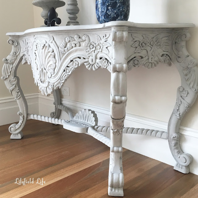 French style carved console in ASCP Paris Grey mix Lilyfield Life