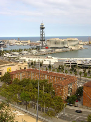 View from Miramar Cable Car towards Barceloneta - Barcelona Sights