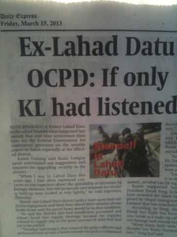 Bekas Ketua Polis Lahad Datu dakwa sifat bodoh sombong 