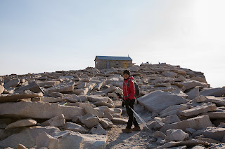 Vanessa Rojas approaching Mount Whitney summit