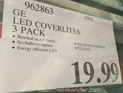 Deal for a 3 pack of GE LED CoverLites at Costco
