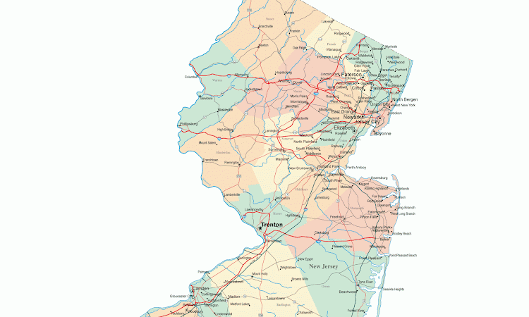 State Map of New Jersey