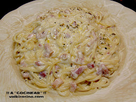 espaguetis a la carbonara con nata