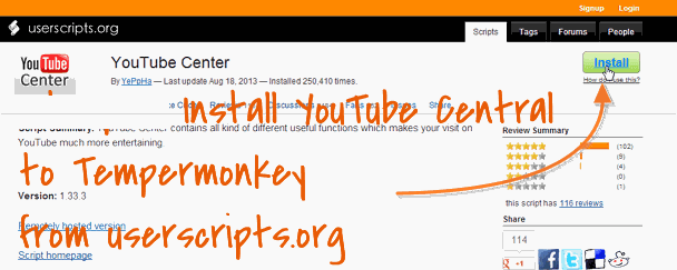 Install Youtube central Install Youtube central
