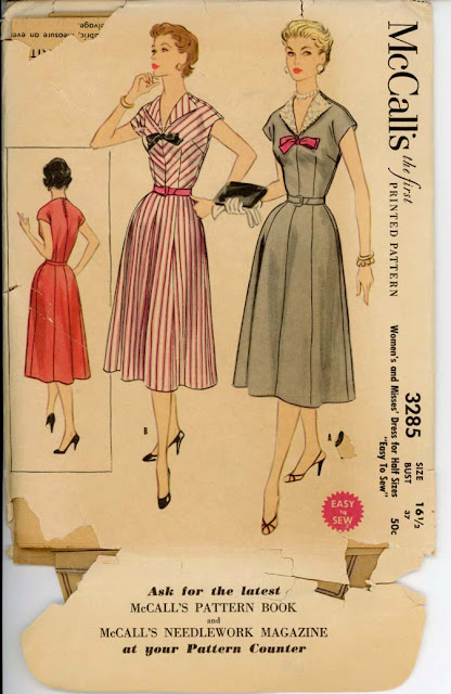 1950s bow dress sewing pattern Just Peachy, Darling