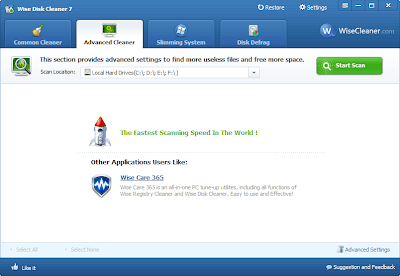تحميل برنامج Wise Disk Cleaner مجانا لتنظيف الهارد من مخلفات الانترنت
