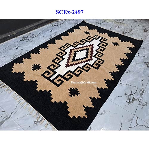Handmade (4x6 feet) Shatranji rugs, floormat for living room শতরঞ্জি SCEx-2497
