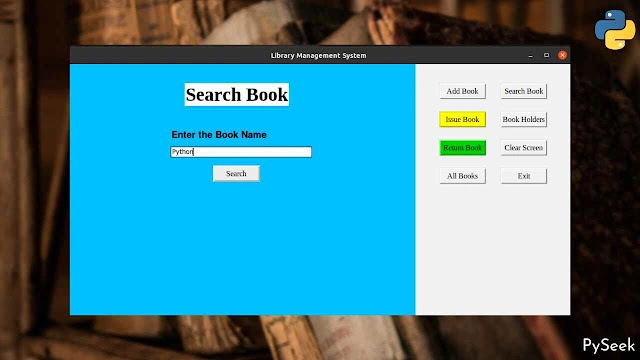 library management system project in python using tkinter and mysql database