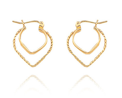 Double Heart Hoop Earrings