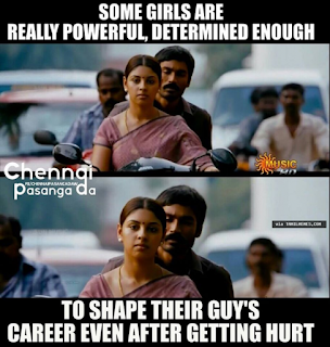 Some Girls are really powerful, determined enough to shape their guy's career even after getting hurt - Tamil Memes